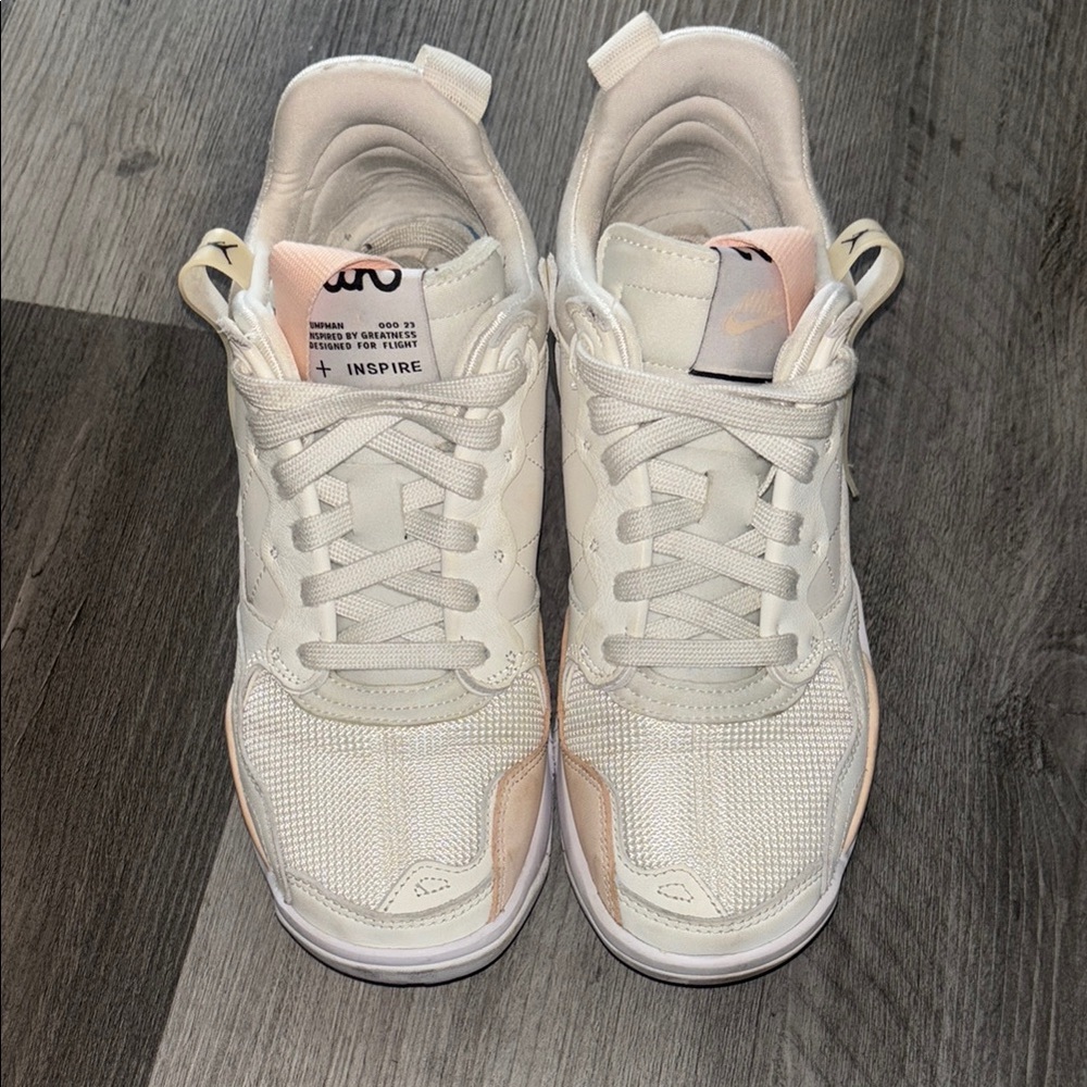 Jordan White and Pink Sneakers Classic Design